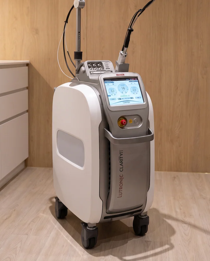 The Clarity II laser platform in a treatment room at the Mayfair clinic