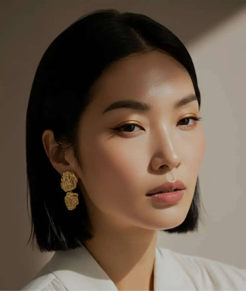 Portrait of a woman with clear, even-toned skin