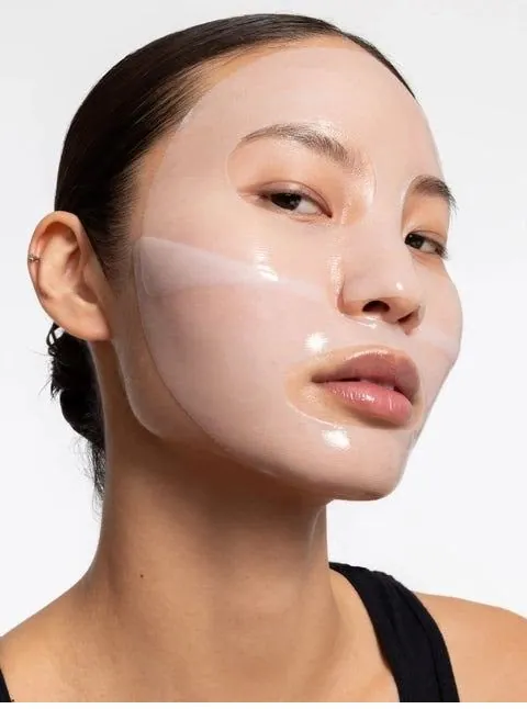 A hydrating treatment mask applied during a barrier repair facial