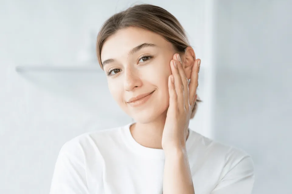 Beautiful face without visible pores