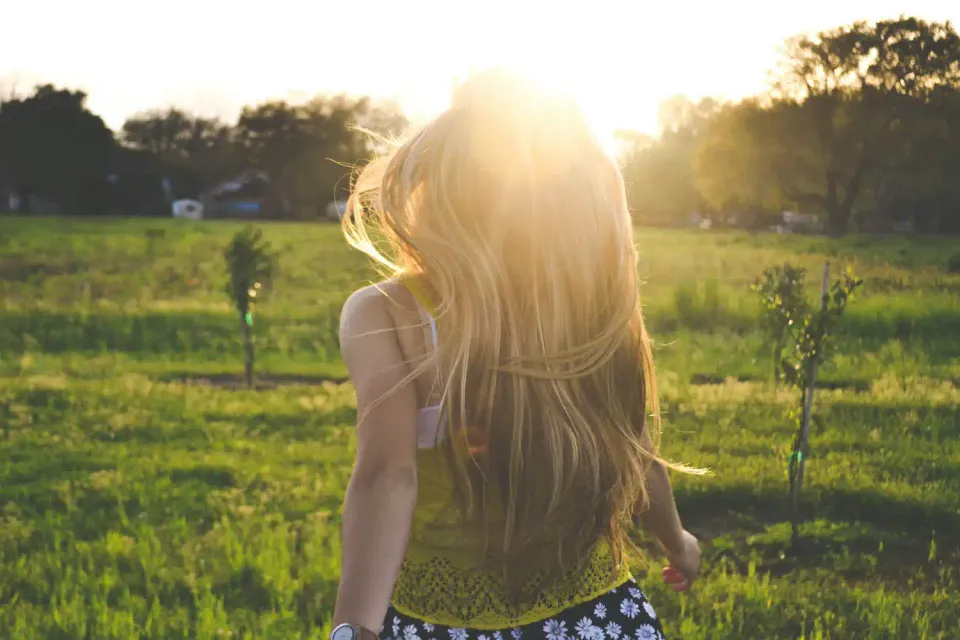 woman running in nature