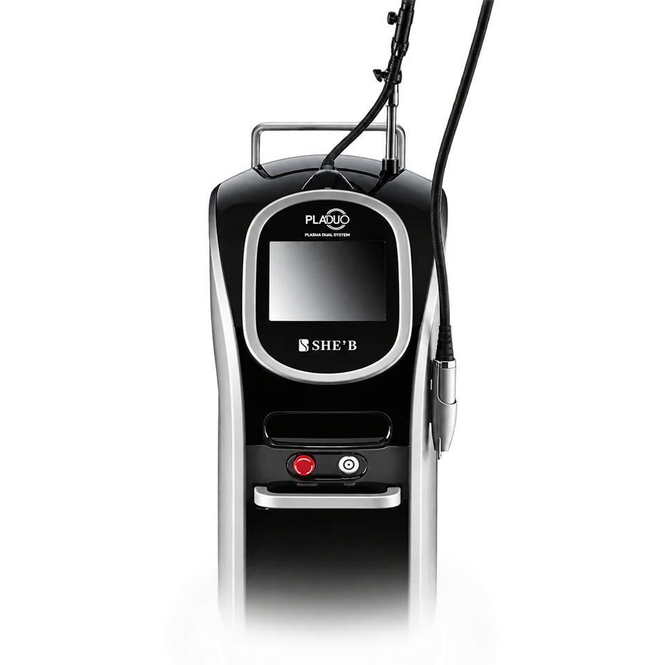 The Pladuo plasma dual system, with touchscreen console and handpiece